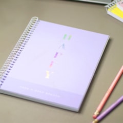 Caderno Colegial Happy Lilás 80 Folhas