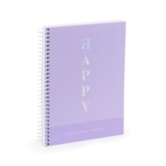 Caderno Colegial Happy Lilás 80 Folhas