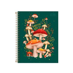 Caderno Colegial Loveland Cogumelo Verde 80 Folhas