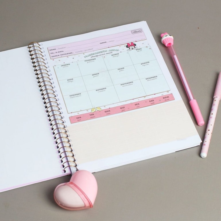 Caderno Colegial Minnie I'm So Busy Branco 80 Folhas