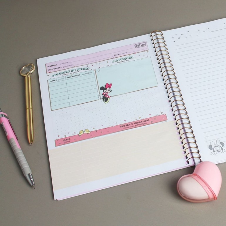 Caderno Colegial Minnie I'm So Busy Branco 80 Folhas