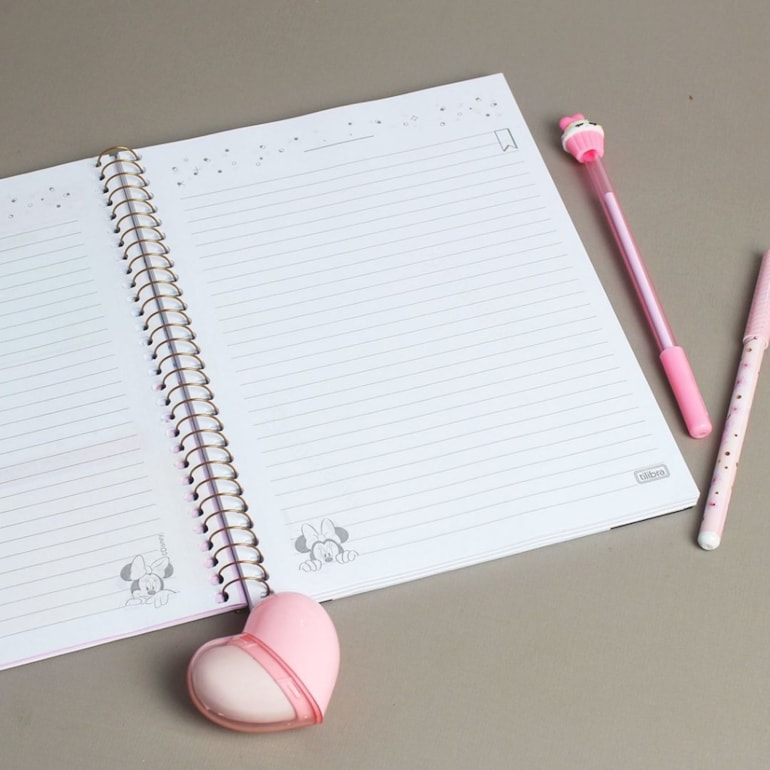 Caderno Colegial Minnie I'm So Busy Branco 80 Folhas