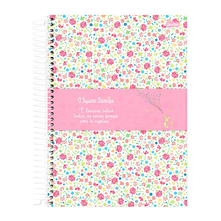 Caderno Colegial O Pequeno Príncipe Rosas 80 Folhas