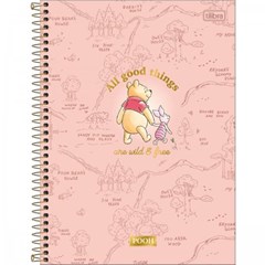 Caderno Colegial Pooh Rosa 80 Folhas
