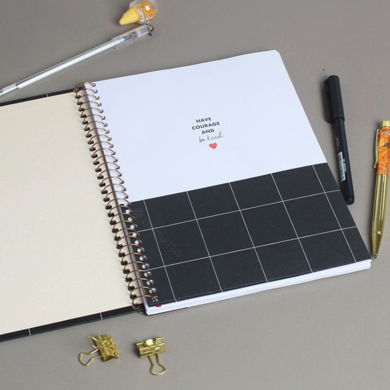 Caderno Colegial West Village Black Checkered 80 Folhas