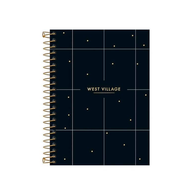 Caderno Colegial West Village Black Checkered 80 Folhas