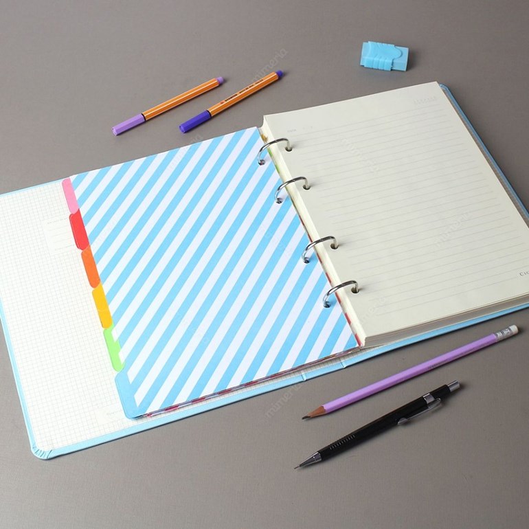 Caderno Criativo Argolado Azul Pastel