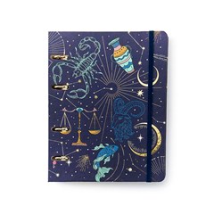 Caderno Criativo Argolado Office Duo Pautado & Pontado A5 Astral Cartas do Zodíaco Azul Pequeno