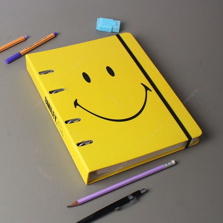 Caderno Criativo Argolado Smiley Amarelo