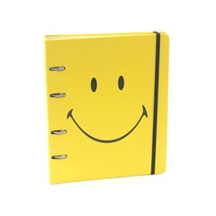 Caderno Criativo Argolado Smiley Amarelo