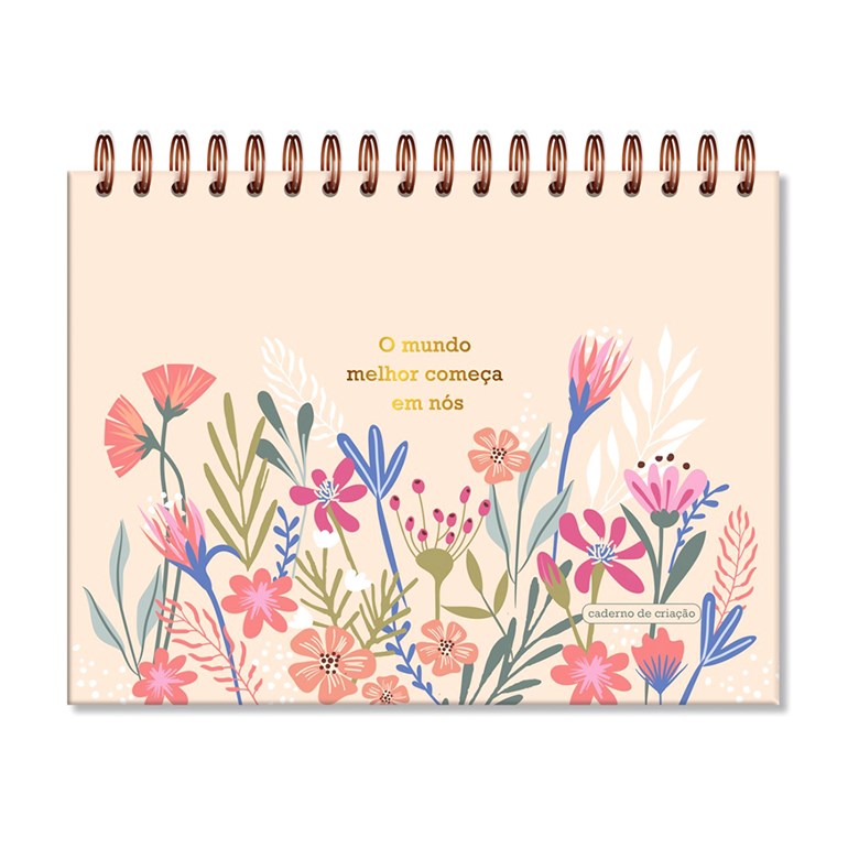 Caderno de Criação Folhas Pretas Primavera