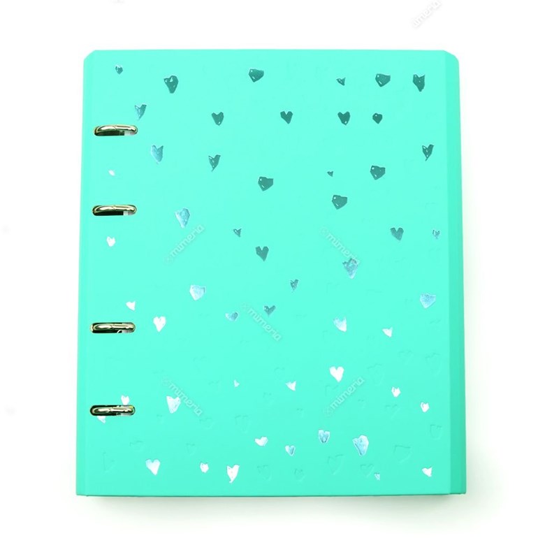 Caderno Fichário Romantic Verde-Água