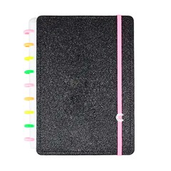 Caderno Inteligente Let´s Glitter Neon Black Grande