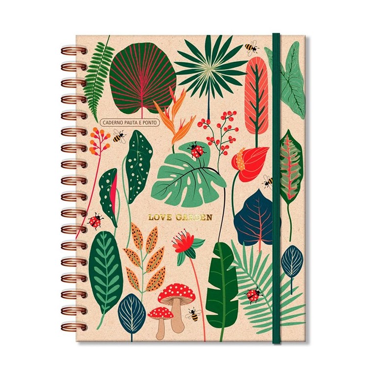 Caderno Pauta e Ponto 80 Folhas Love Garden