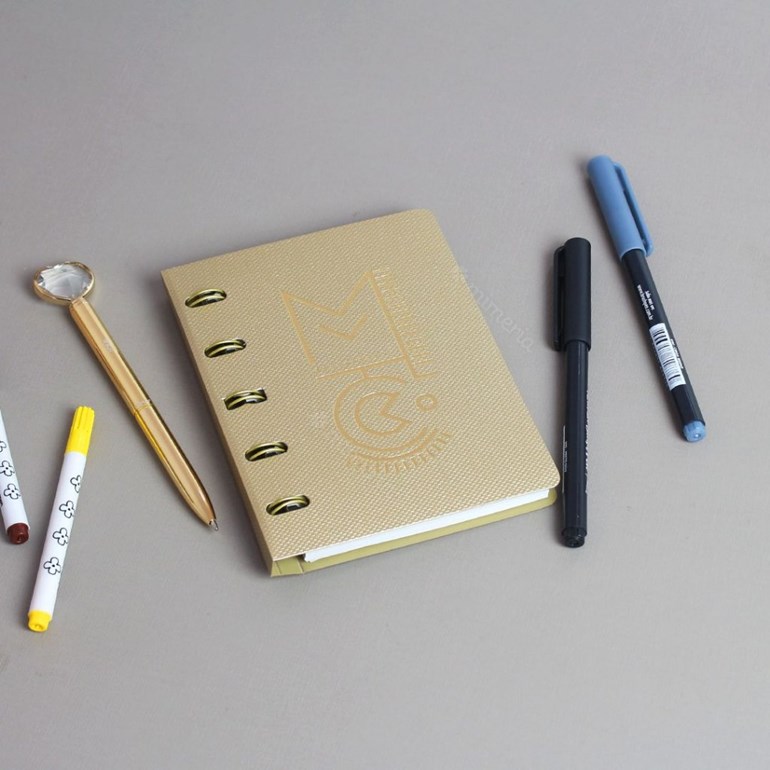 Caderno SF Metallic Dourado Mini