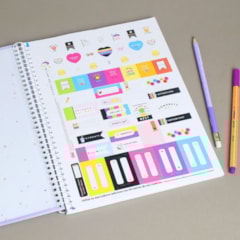 Caderno Universitário Happy Lilás Candy 80 Folhas