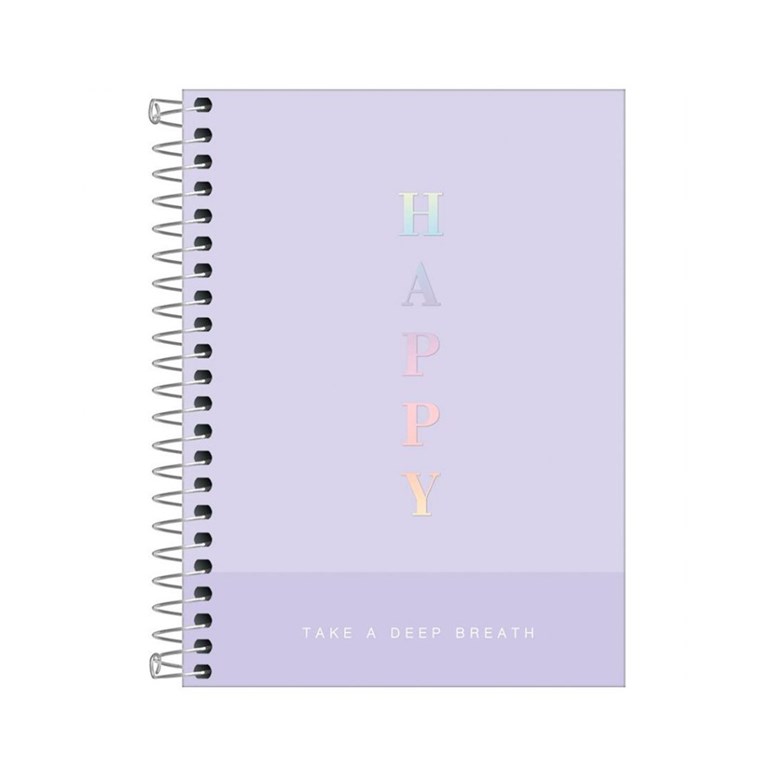 Caderno Universitário Happy Lilás Candy 80 Folhas