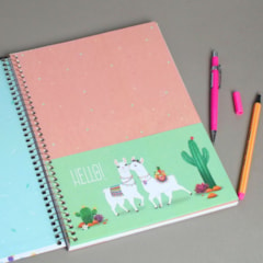 Caderno Universitário Hello Lhama Love 80 Folhas