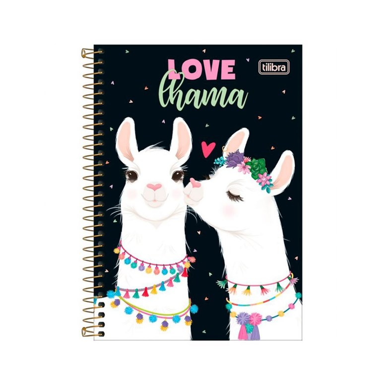 Caderno Universitário Hello Lhama Love 80 Folhas