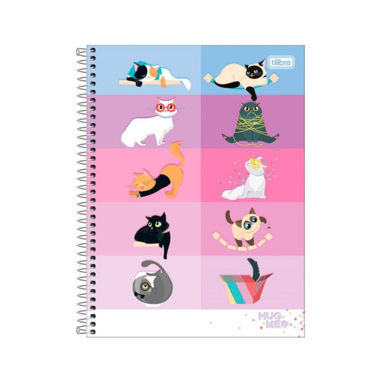 Caderno Universítário Hug Me Colorido Rosa 80 Folhas