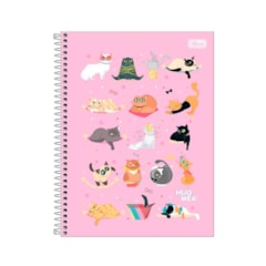Caderno Universítário Hug Me Rosa Claro 80 Folhas