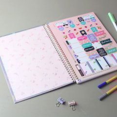 Caderno Universitário Le Vanille Floral Azul 80 Folhas