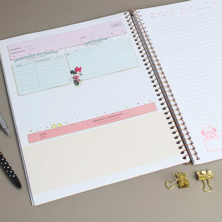 Caderno Universitário Minnie Core Bright & Amazing Things 80 Folhas