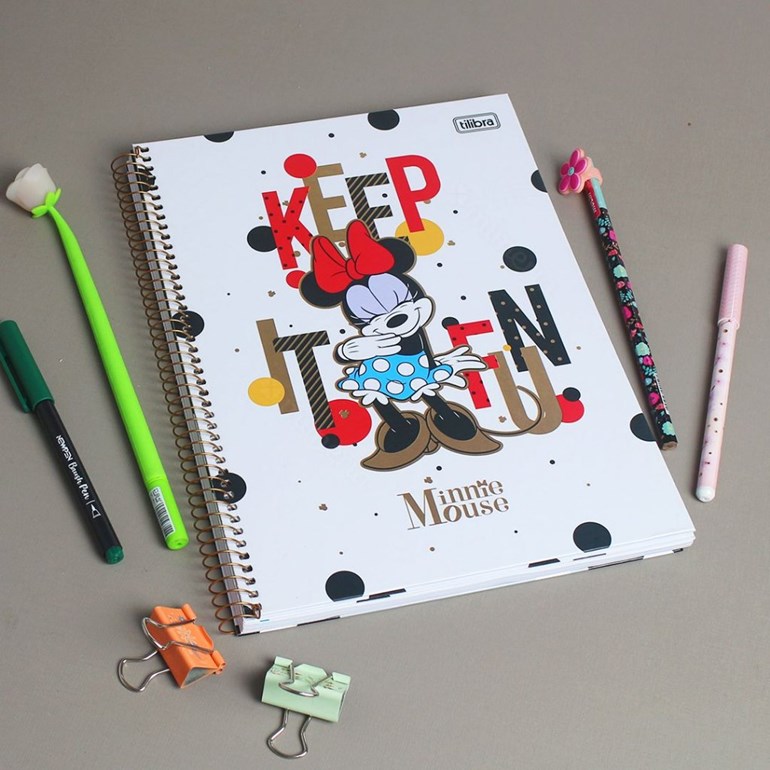 Caderno Universitário Minnie Core Keep It Fun 80 Folhas