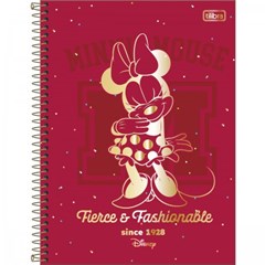 Caderno Universitário Minnie Fashionable Bordô 80 Folhas