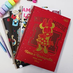 Caderno Universitário Minnie Fashionable Bordô 80 Folhas