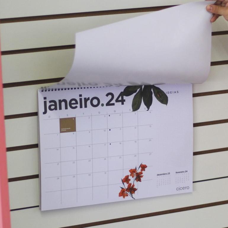 Calendário de Parede 2024 Jóia Natural