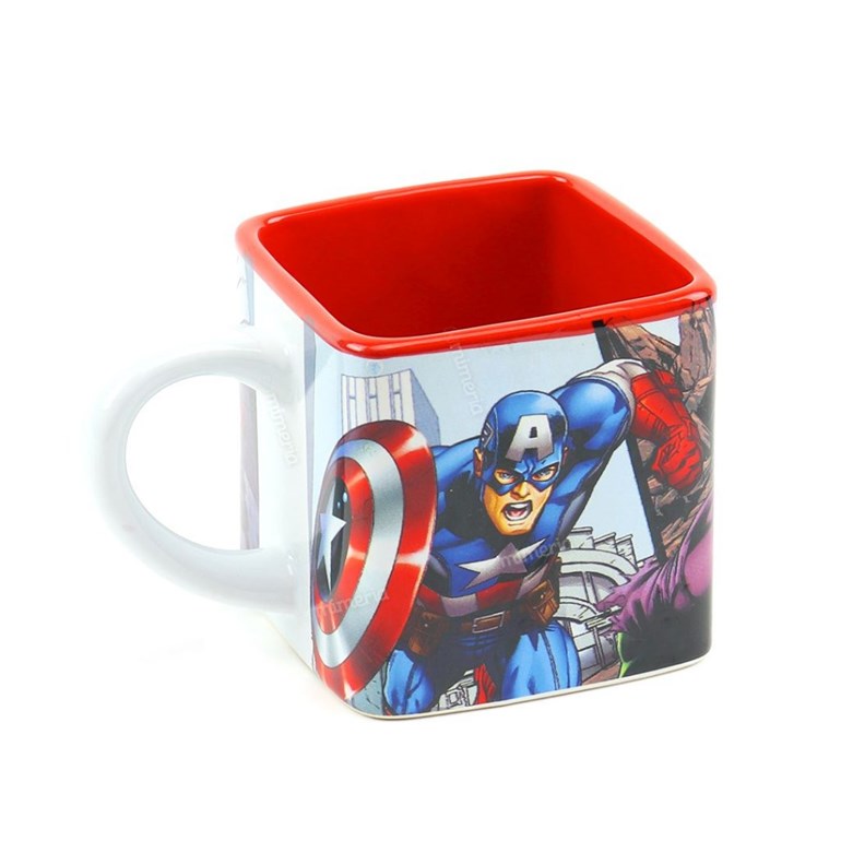 Caneca Cubo de Cerâmica Decorativa Avengers
