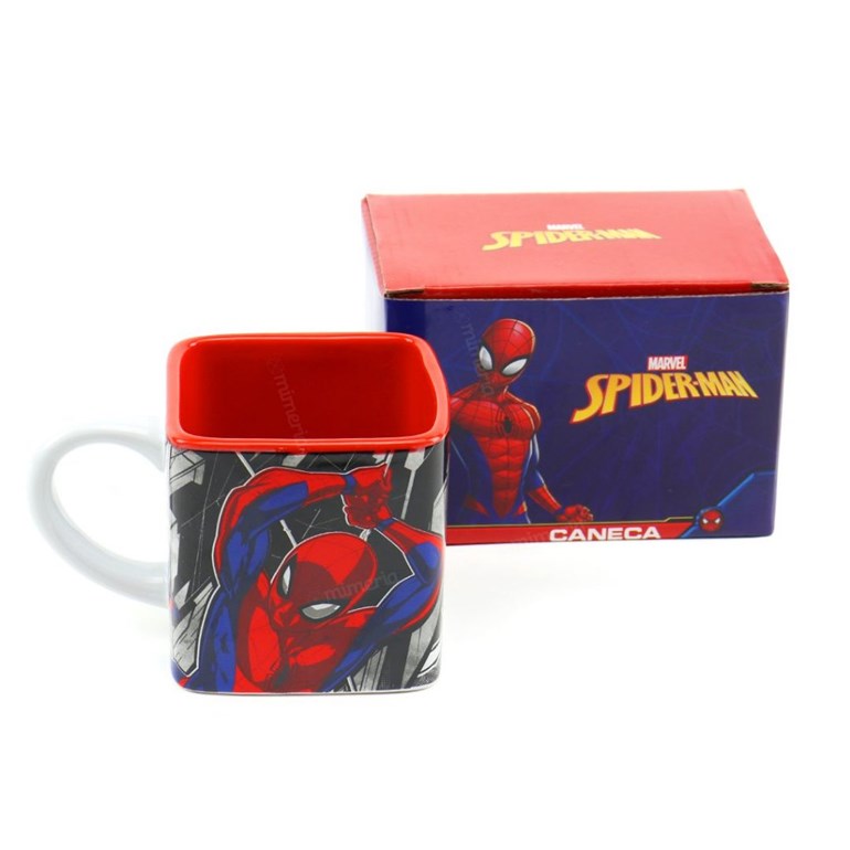 Caneca Cubo de Cerâmica Decorativa Spider-Man