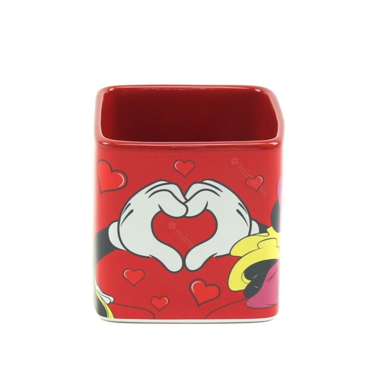 Caneca Cubo Decorativa Mickey e Minnie Namorados 300 ml