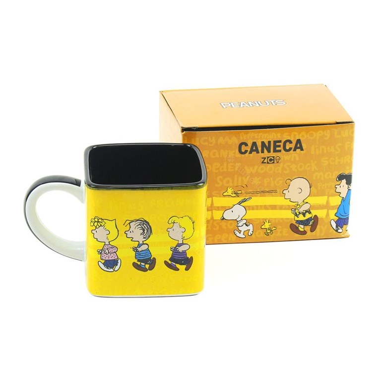Caneca Cubo Decorativa Snoopy Follow Us 300 ml