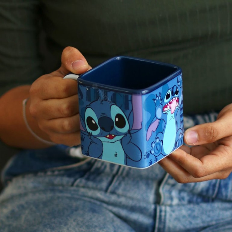 Caneca Cubo Decorativa Stitch 300 ml