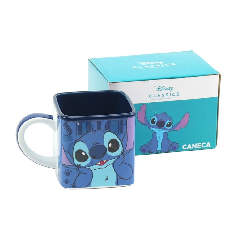 Caneca Cubo Decorativa Stitch 300 ml