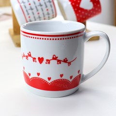 Caneca de Porcelana Love Vermelha Café com Amor