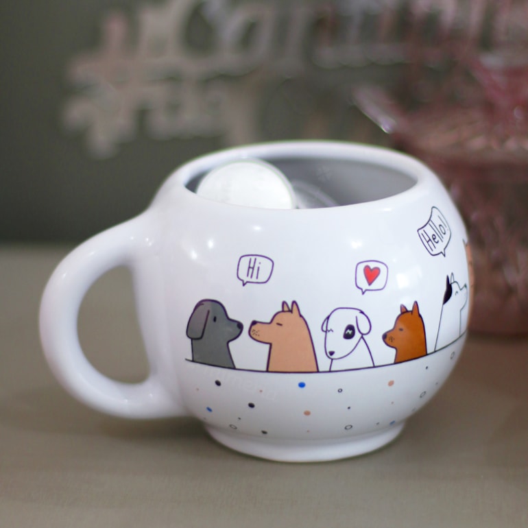 Caneca Redonda Dogs Say Hello