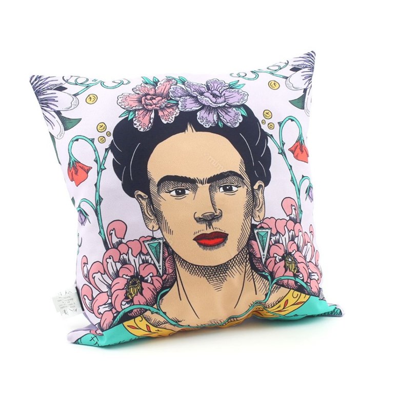 Capa de Almofada Frida Kahlo Flor de Maracujá Colorida