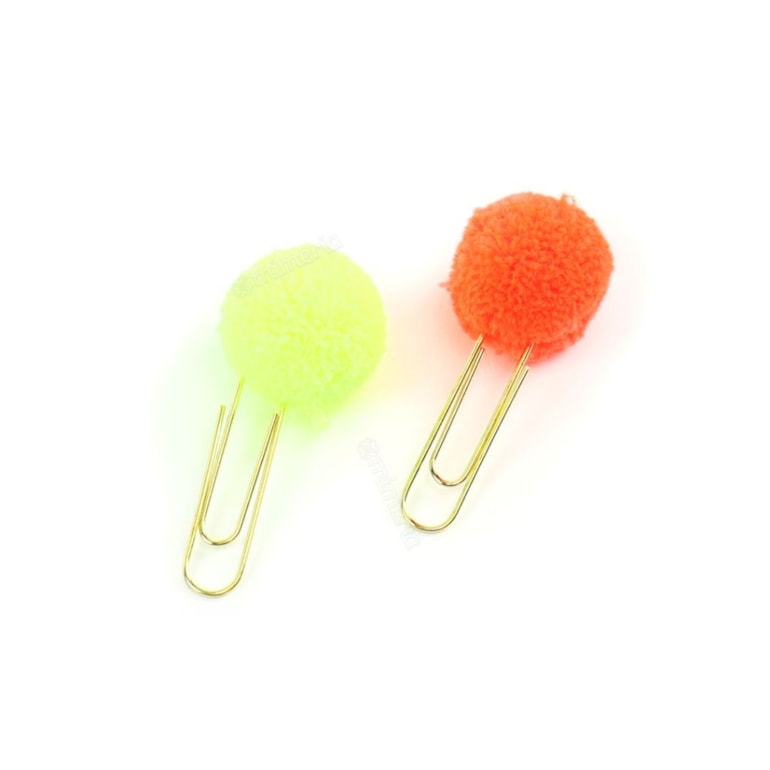 Clipes de Papel Pom Pom com 2 Unidades Laranja e Amarelo