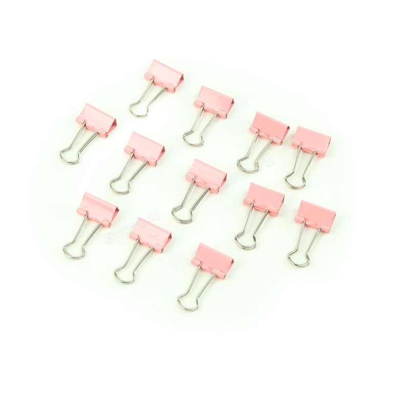 Clipes de Papel Rosa Color Plus 19 mm com 12 Unidades
