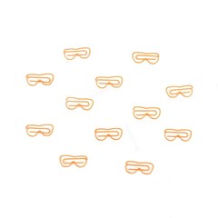 Clips de Papel Óculos Laranja com 12 Unidades