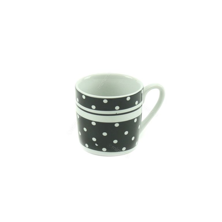 Conjunto 6 Xícaras de Porcelana com Pires Black Dots