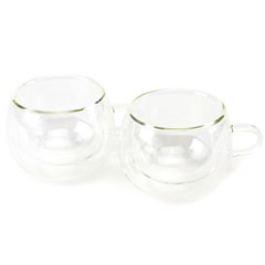 Conjunto de 2 Xícaras para Chá e Café com Dupla Parede de vidro 240 ml