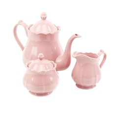 Conjunto de 3 Peças de Porcelana para Chá Fancy Rose