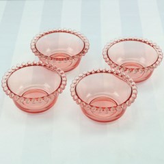 Conjunto de 4 Bowls de Cristal de Chumbo Pearl Rosa Pequenos
