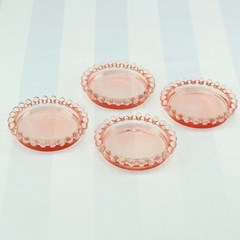Conjunto de 4 Mini Pratos de Cristal de Chumbo Pearl Rosa