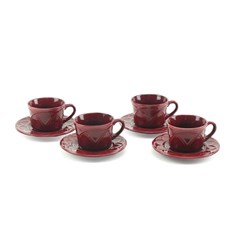 Conjunto de 4 Xícaras de Café em Porcelana com Pires Iris Verbena 80ml
