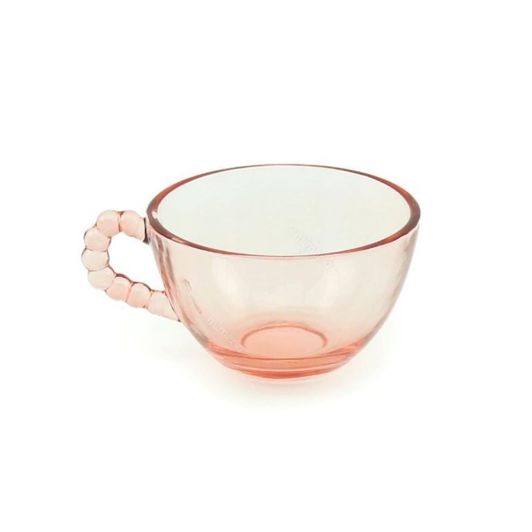 Conjunto de 4 Xicaras de Chá de Chumbo de Cristal de Chumbo Pearl Rosa
